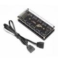 Ryra 5v 3 Pin Argb Fan 4-Pin Argb 4-Pin Pwm 10 Hub Splitter Sata Power Extension Cable Adapter Control Hub Pc Rgb Fan Cooler. 