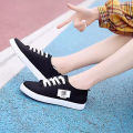 Flat Anti-Slip Breathable Anti-Odor Lace-Up Fashion Sneakers Canvas Shoes For Women. 