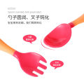 Baby Spoon Baby Eat Learning Training Twist Spoon and Fork Set Newborn Baby Child Tableware Solid Food Bowl Curved Spoon. 