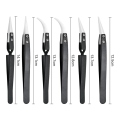 6 Piece Precision Reverse Ceramic Tweezers Set Resistant Electronics Soldering Tweezers Anti-Magnetic Pointed For Solder A. 