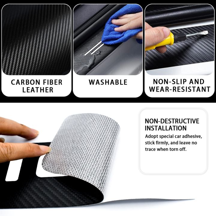 4PCS%20PERODUA%20Car%20styling%20Door%20Carbon%20Fiber%20Sill%20Scuff%20Plate%20D%C3%A9cor%20Sticker%20with%20Courtesy%20Car%20Logo%20-%20Image%205