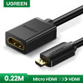 Ugreen Micro HDMI Adapter HD4K Micro Mini HDMI Male to HDMI Female Cable Connector Converter for Raspberry Pi 4 GoPro HDMI Micro. 