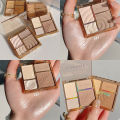 3D Facial Contouring Bronzer Cosmetics Brightening Beige Matte Highlights Palette Four-color Eye Shadow Nose Powder Makeup. 