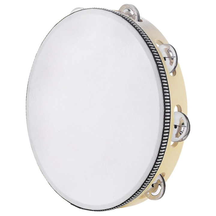 Glory 6-Inch Hand Held Tambourine Drum - Birch With Metal Jingles, Percussion Instrument For Parties, Music & Education