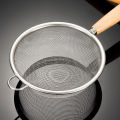 Kitchen accessories Wooden Handle Stainless Steel Small Colander Fine Mesh Oil Strainer Multi-function Filter Mesh Flour Sifter Kitchen Baking Tools JUE. 