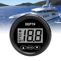 Boat Depth Sounder Anti Fog Glass Waterproof LCD Digital Display White Backlight Boat Depth Gauge with Alarm for Yachts. 