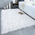 Faux Fur Carpets [3 x 5 feets] White Colour | Bedroom/Living Room Fur Fluffy Extra Soft Rug / Carpet. 