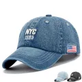 Adjustable Denim Cap Casual Sunscreen Unisex Baseball Hat Embroidered Trendy Snapback Cap for Sports Accessory Urban Fashion Men & Women Sun Protection Outdoor Activities. 