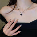 Fashion Crystal Heart Water Drop Pendant Necklaces Sweet Cool Egirl Clavicle Chain Aesthetic Women Jewelry Y2K Accessories. 