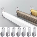 1/10Pcs Wardrobe Rail Hanger Rod Socket Support Tube Round End U-Shaped Bracket Wall Mount Open Flange Seat Home Tools. 
