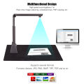 Portable Adjustable High Speed USB Book Image Document Camera Scanner 8 Mega-pixel HD High-Definition Max. A3 Scanning Size with OCR Function LED Light for Classroom Office Library Bank. 