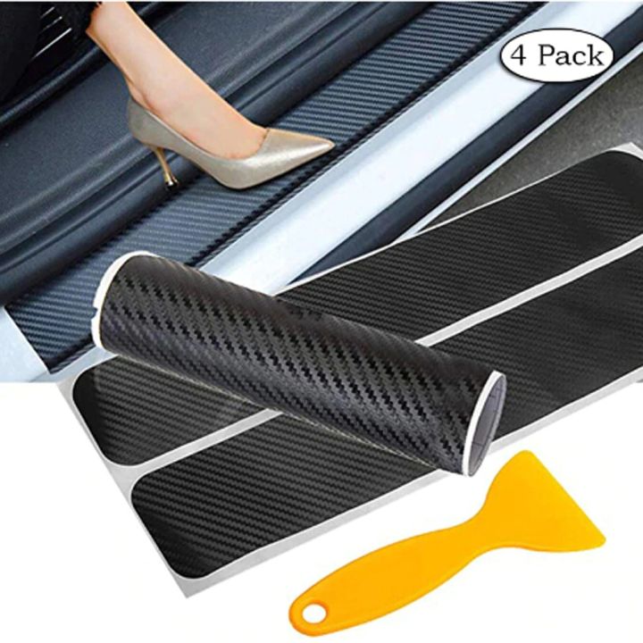Car Protection Sticker Door Sill Scuff Pedal Protector Sticker Panel Entry Guard 3D Carbon Fiber Anti Scratch Protection Sticker