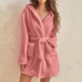 Winter Robe Ladies Dressing Gown Fluffy Bathrobe Hooded Bathrobe Pyjamas Women Bathrobe Winter Pyjamas. 