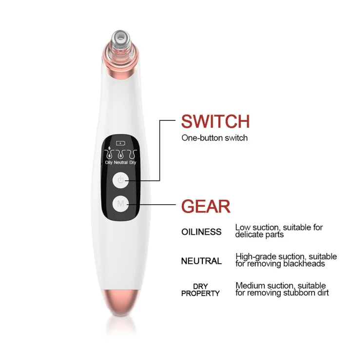 Pimble Machine Clean Blackhead Vacuum Suction Remove Machine Electric Blackhead ...