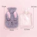 Rabbit-Shaped Hot Water Bottle Stylish Plush Cartoon Hand Warmer Bunny-Shaped Soft Water Bottle Bag for Winter Winter Cold. 