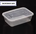 RECTANGULAR MICROWAVE SAFE PLASTIC FOOD CONTAINER 750ML. 
