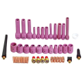 46Pcs TIG Welding Torch Stubby Gas Lens Replacement Parts for WP9 WP20 TIG Back Cap Collet Bodies Spares Kit Durable Practical. 