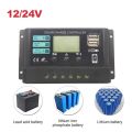 10A/20A/30A Intelligent Regulator Dual USB Port 12V 24V Solar Charge Regulator PWM Adjustable for Lithium Iron Phosphate Battery. 