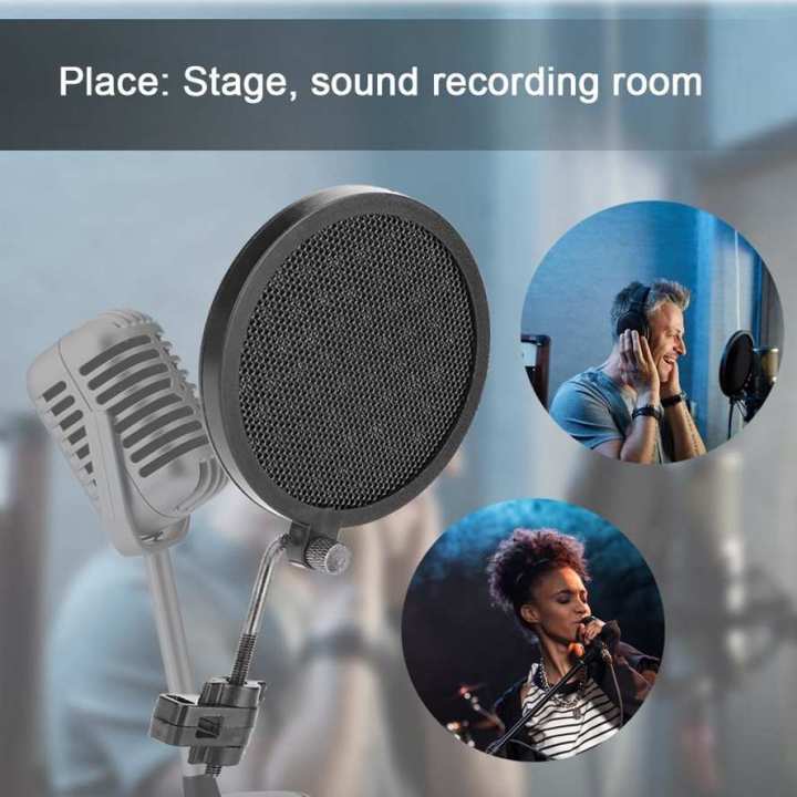 8cm%20Double%20Layer%20Studio%20Microphone%20Wind%20ShieldAdjustableFilter+Mount%20-%20Image%203