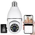 Light Bulb Camera WiFi Outdoor, 1080P Smart Light Bulb Camera Security Camera, Wireless Bulb Camera 360 Degree WiFi Outdoor Indoor Panoramic Camera 1PC-White. 