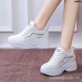 Casual White Shoes Spring and Autumn Daddy 2024 Korean Style Elevator Shoes New Ladies Bra Shoes Thick Bottom Sports Versatile Small Leather Surface ！-. 