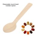 25 Pieces Medium Size 14CM Wooden Disposable Ice Cream Spoon Dessert Scoop Western Wedding Party Tableware Kitchen Accessories Tool Multi Purpose Usage Disposable Spoons. 