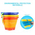 3PCS Foldable Bucket Foldable Pail Bucket Sand Buckets Silicone Collapsible Bucket for Kids Beach Play Camping 2L. 