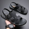 Men's Sandals Summer New Men's Sandals Genuine Leather Platform Non-Slip Beach Shoes Casual Soft Bottom Breathable Shoes Korean Style Shoes. 