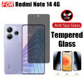 Redmi Note 14 4G Anti-Spy Tempered Glass for Redmi Note 13 4G 5G Note 13 Pro Privacy Screen Protector 3 in 1 Carbon Fiber Film and Camera Protector. 