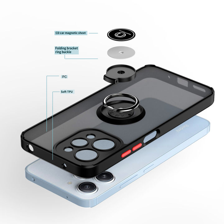 Lenuo%20For%20Redmi%2012%20Note%2012%204G%20Back%20Cover%20Anti-fall%20Fashion%20Protective%20Casing%20Multifunction%20Car%20Magnetic%20Shockproof%20With%20Ring%20Stand%20Phone%20Case%20-%20Image%202