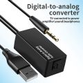 192KHz Digital to Analog Audio Converter ,DAC Digital Optical Toslink to Analog 3.5mm Jack Audio Cable Adapter. 