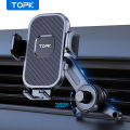 TOPK Car Phone Holder [Wider Clamp Metal Hook] Car Phone Mount [Thick Cases Friendly] Air Vent Clip Cell Phone Holder for All. 