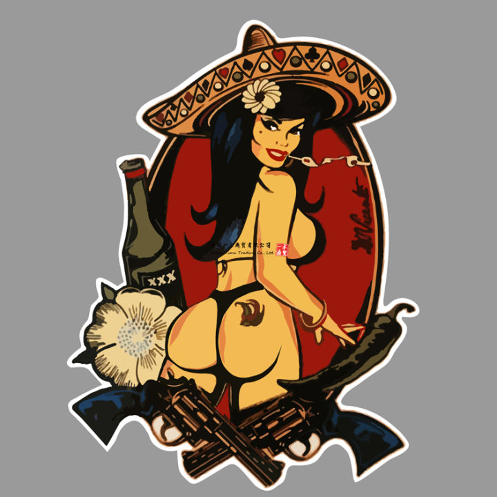 Naked Woman Decals For Pin Up Mexican Girl Decal Sticker Tattoo Hot Rod Old School Amigo