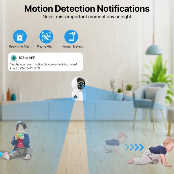 ITECH%206MP%20WiFi%20Camera%20with%20Dual%20Screens%20Two-Way%20Audio%20Baby%20Monitor%20Indoor%20PTZ%20IP%20Cameras%20CCTV%20Surveillance%20Home%20Security%20ICSee%20WID%20-%20Image%203