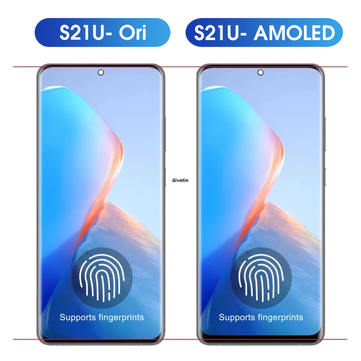 S21 Ultra Screen with Fingerprints, for Samsung Galaxy S21 Ultra 5G G998B G998B/DS Lcd Display Digital Touch Screen with Frame