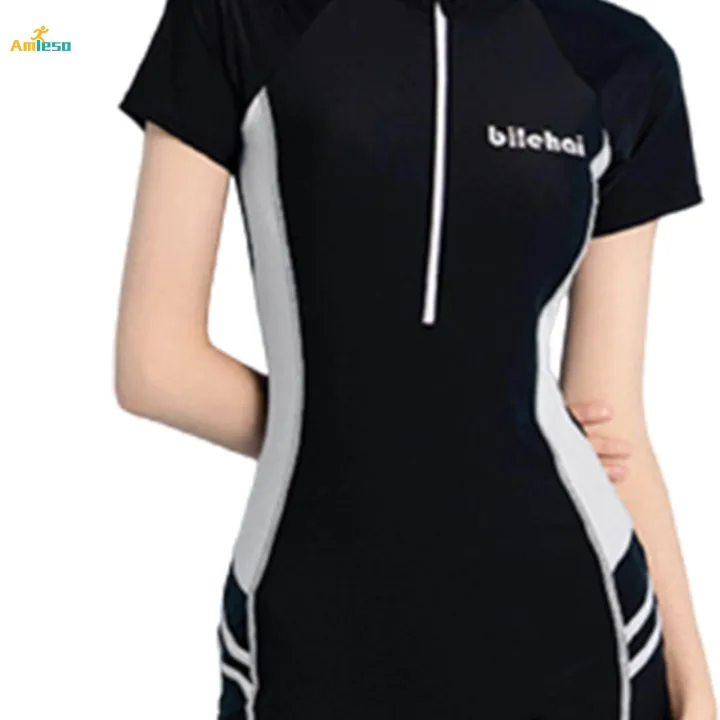 Women%20Swimsuit%20Zip%20Front%20Snorkeling%20Suit%20Short%20Sleeve%20Swimming%20Suit%20Bodysuit%20S%20-%20Image%204