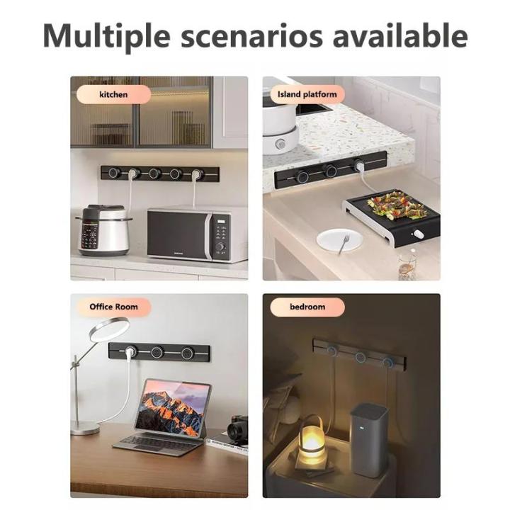 Kitchen Plug Track Wall Power Track Socket Wall Mounted Extension Socket Plugs Adapter ...