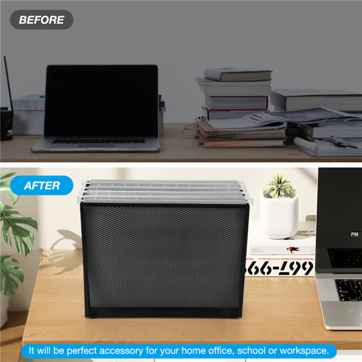 Hanging%20File%20Organizer%20Filing%20Box,Metal%20Mesh%20File%20Crate%20Desk%20Organizer%20Magazine%20Holder%20with%205%20Hanging%20Folders%20Included%20-%20Image%206