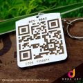 Customized QR code Key Tags, Personalized Plywood Key Tags, Box Key Chain. 