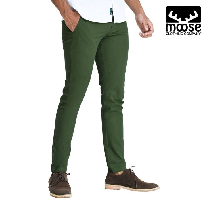 Moose Men’s Slim Fit Chino Pant - Olive Night