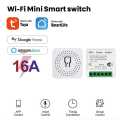 Wifi Mini Smart Switch 16A DIY Light Switches Wireless Smart Home with Tuya Smart Life Alexa Alice Google Home. 