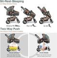 COLOR TREE 2-in-1 Baby Stroller, High View Baby Stroller, Reversible Crib Stroller for Newborn, Folding Chair with Footmuff, Cup Holder, Safety Wrist, Mesh | INeedz KUH T901A. 