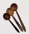 03 x Coconut Shell Kithul Spoons Handmade Eco Friendly Cooking Tool (Dark/Light). 