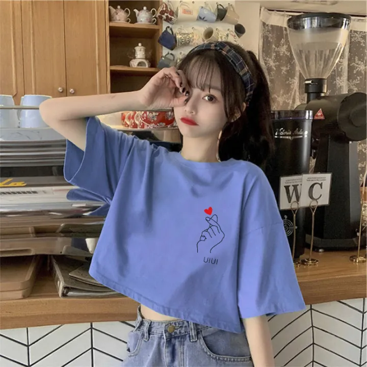 Summer%20Korean%20Style%20Short%20SleeveTWomen's%20T-shirt%20New%20Design%20Sense%20Niche%20Cropped%20Sweet%20Hot%20Girl%20All-Matching%20Printed%20TopinsTide%20-%20Image%206