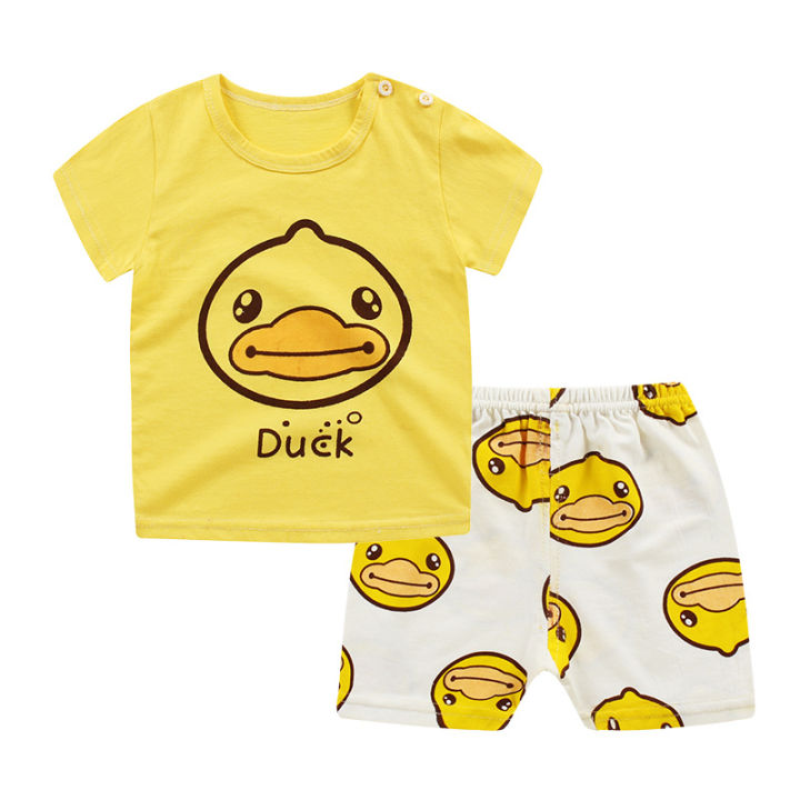 bellylady 2pcs/set Boys irls Soft Cotton Short Sleeves Shirt + Shorts Suit e Wear