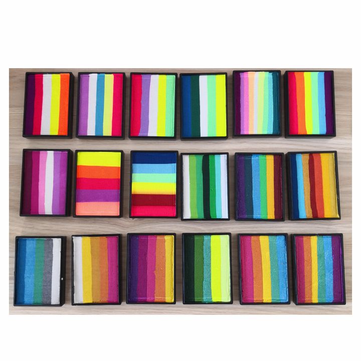 50g Rainbow Split Cake Liner Water Based Face Body Paint Glow Painting ...