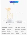 Valentine's Day Table Lamp Four Heart Bedside Lamp Romantic Color USB Touch Switch LED Acrylic 3D Night Light Creative table lamp Acrylic Night Light USB baby bedroom desk birthday gift. 