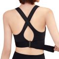 Women Sports Bras Tights Crop Top Yoga Vest Front Zipper Plus Size Adjustable Strap Shockproof Gym Fitness Athletic Brassiere. 