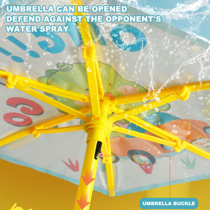 Press Trigger Water Toy Fun Water Shooter Toy with Umbrella Defense Nozzle Exciting Outdoor Entertainment for Boys Frog Duck Dinosaur Patterns Easy Continuous Water Release Perfect Buyer's for Kids