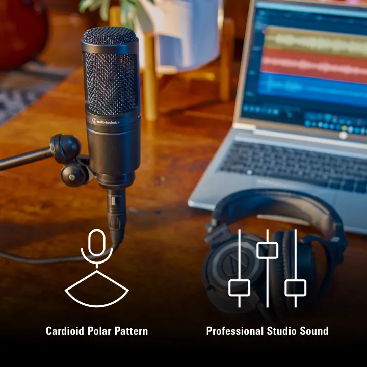 Audio-Technica%20AT2020%20Cardioid%20Condenser%20Studio%20XLR%20Microphone,%20Ideal%20for%20Project/Home%20Studio%20Applications,%20Black%20-%20Image%203